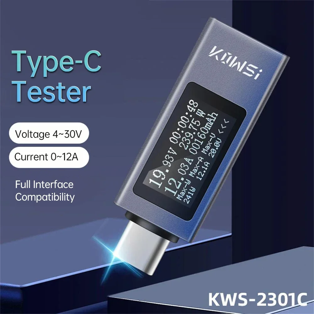 KWS-2301C çok fonksiyonlu dijital ekran type-c test cihazı