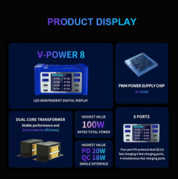 Mechanic V-POWER 8 USB Charger (100W)