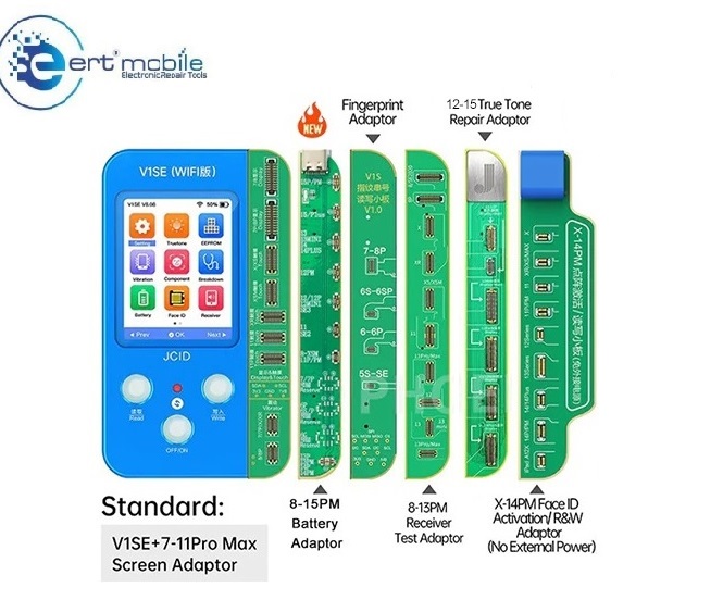 JC V1SE 7 in 1 (12-14 Serisi Yan Sanayi ve Orijinal Ekran Truetone Repair Bordu ile Birlikte)