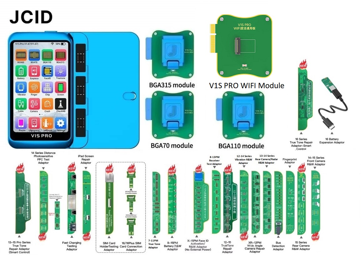 V1S Pro MEGA SET (BGA70-BGA110-BGA315-WIFI Modül ve 21 in 1 Bord Seti)