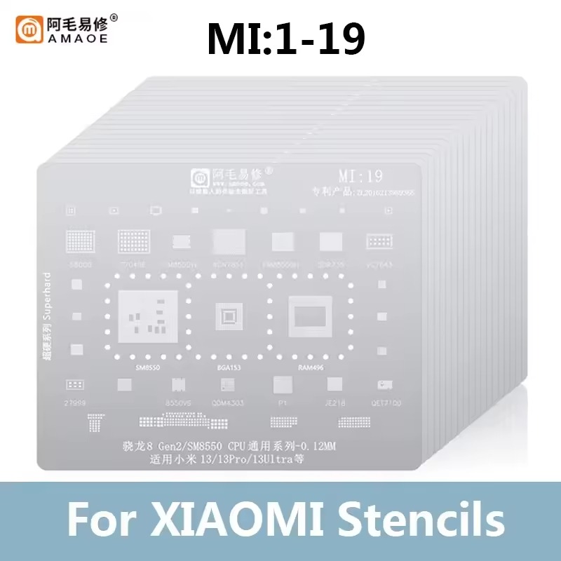 Amaoe Xiaomi Entegre Kalıp Seti (MI 1 - MI 19 arası kalıplar) (19 Adet entegre kalıbı fiyatıdır!)