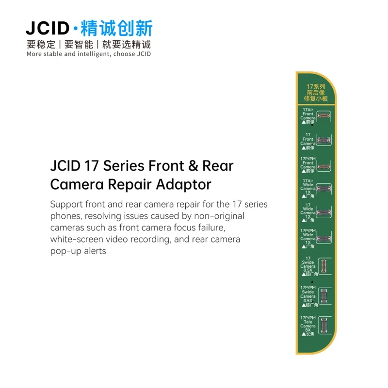 JC iPhone 17 Serisi Front ve Rear Kamera Repair Bordu