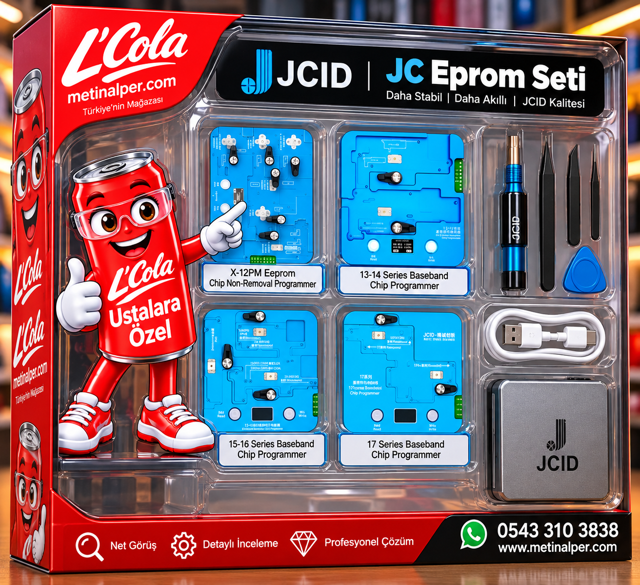 JCID X-17 Eprom Seti | Baseband EEPROM Okuyucu Telefon Tamir